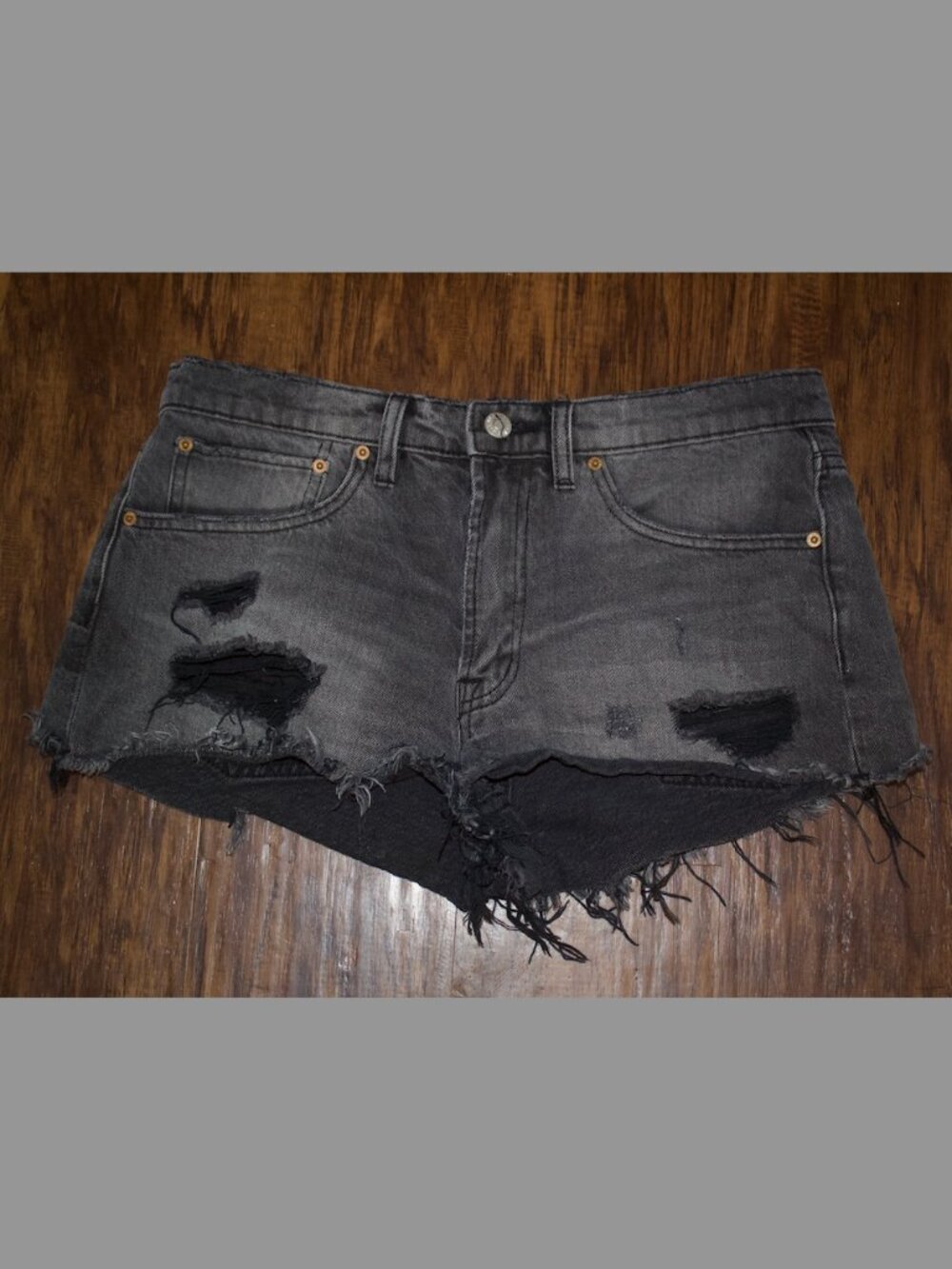 BDG Urban Outfitters Distressed Black Denim Shorts (Size 28)